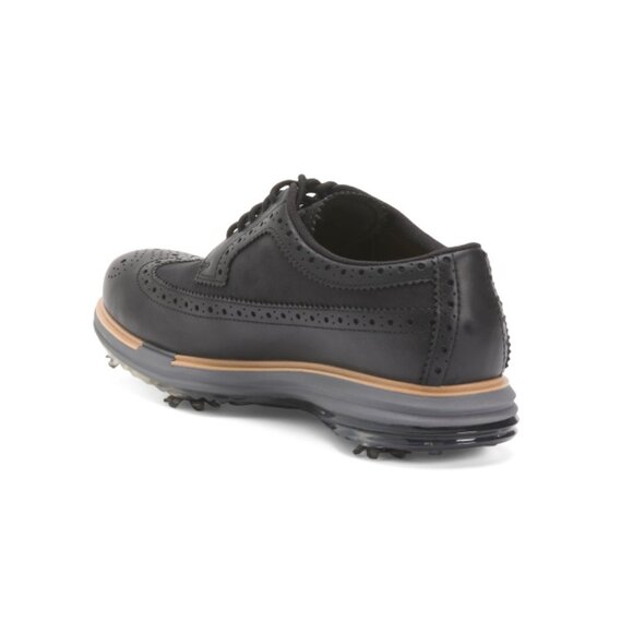 COLE HAAN Black Men's Leather Waterproof Og Tour Golf Shoes - Picture 2 of 2